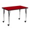 Emma and Oliver Mobile 30x48 Rectangle Laminate Adjustable Activity Table